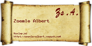 Zsemle Albert névjegykártya