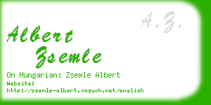 albert zsemle business card